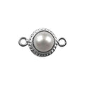 Silver Overlay Over Copper Stone Locks Clasp India handcrafted rope texture clasp with Mabe Pearl 19MM x 11MM sold as 1 piece.