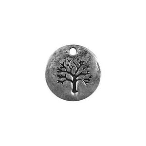 CSF-276 Silver Overlay Natural Charm With Etched Tree Beads Bali Designs Inc 