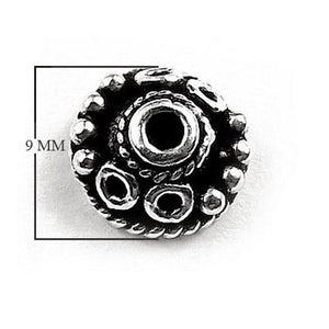 CSF-281-9MM Silver Overlay Bead Cap Beads Bali Designs Inc 
