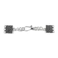 Silver Overlay Over Copper Multi Strand Clasp With 3 Hole India rectangular oxidized jewelry connector