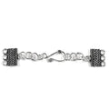 Silver Overlay Over Copper Multi Strand Clasp With 3 Hole India compact rectangular oxidized jewelry connector