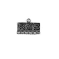 Silver Overlay Over Copper Connectors with 6 Holes India rectangular engraved oxidized jewelry component pack