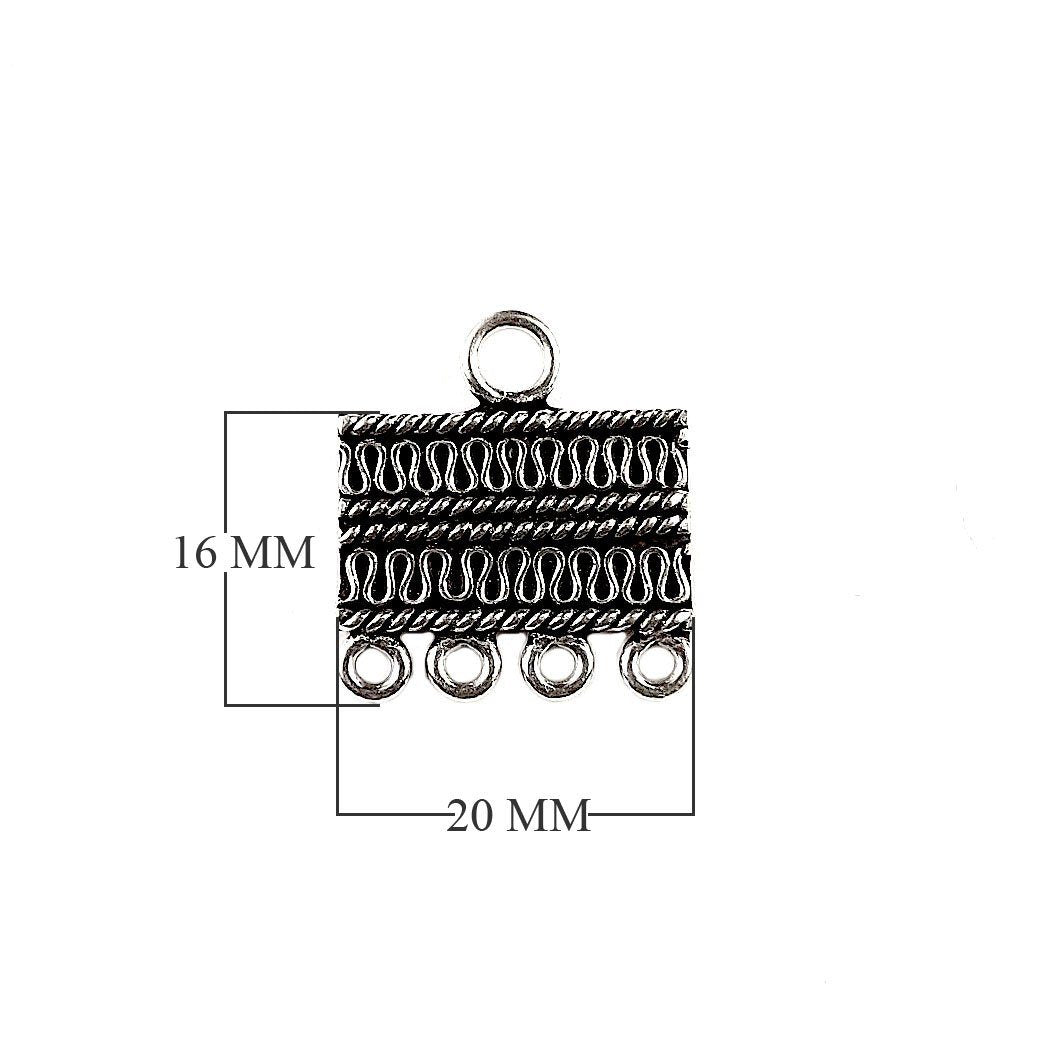 CSF-295-4H Silver Overlay Connectors With 4 Hole Beads Bali Designs Inc 