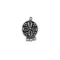 Silver Overlay Over Copper Connectors with 3 Hole India round floral oxidized jewelry component pack
