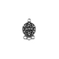 Silver Overlay Over Copper Connectors with 3 Hole India round dotted oxidized jewelry component pack