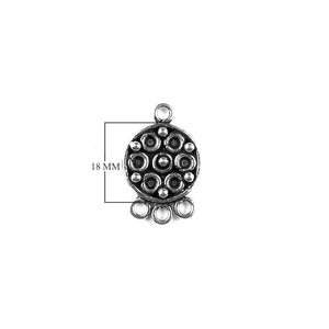 Silver Overlay Over Copper Connectors with 3 Hole India round dotted oxidized jewelry component pack