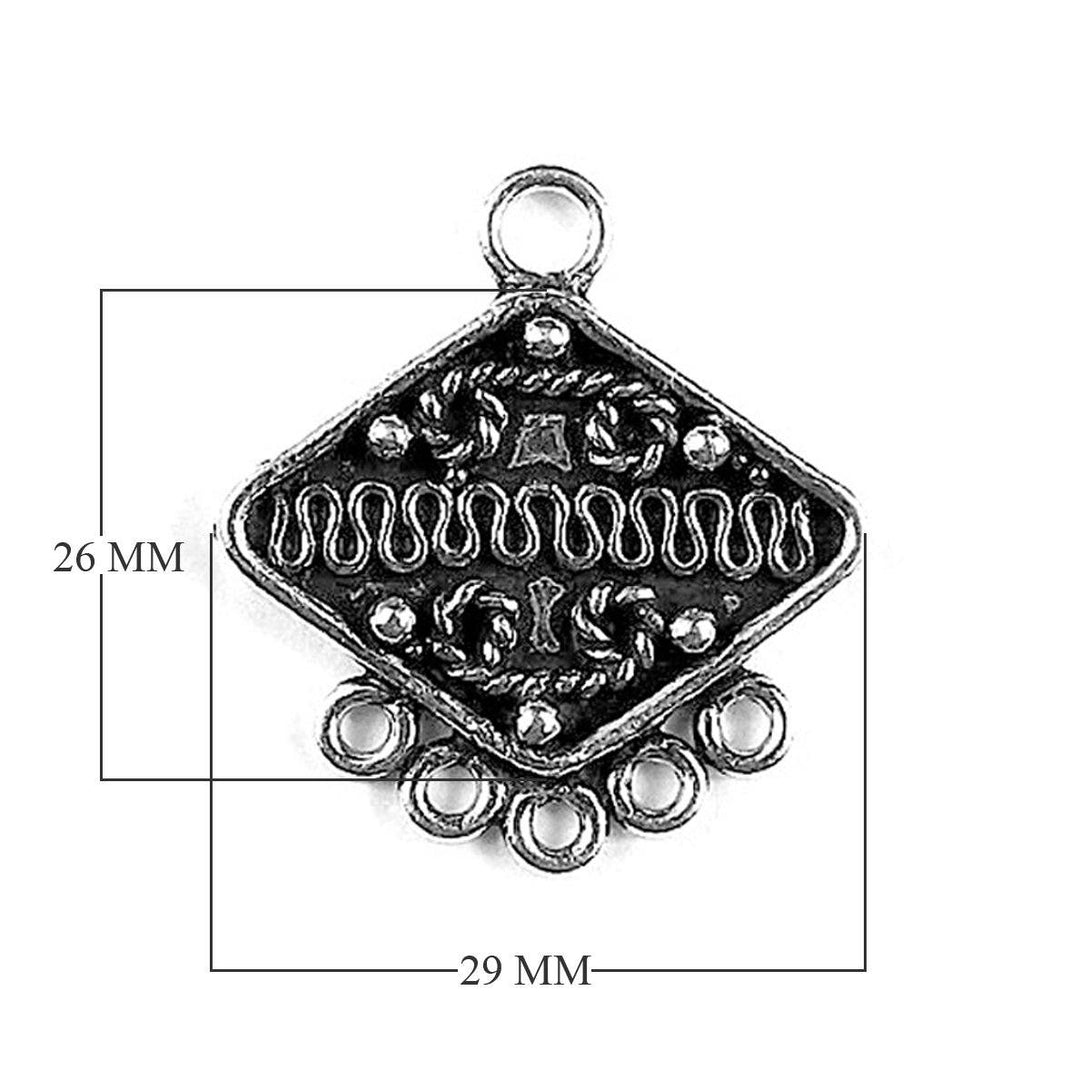 CSF-300 Silver Overlay Connectors With 5 Hole Beads Bali Designs Inc 