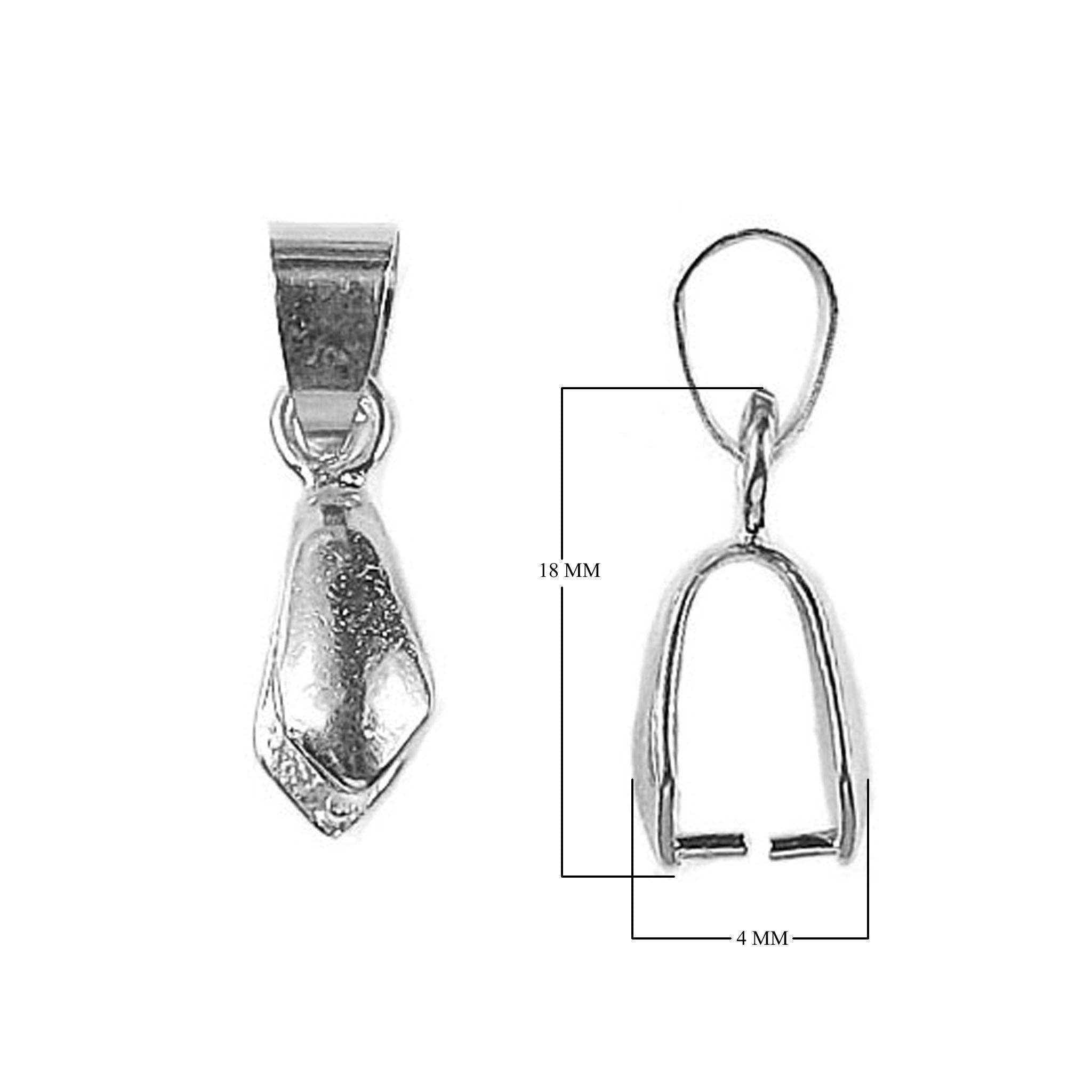 Silver Overlay Over Copper fold-over pendant bail with smooth polished finish, handcrafted in India.