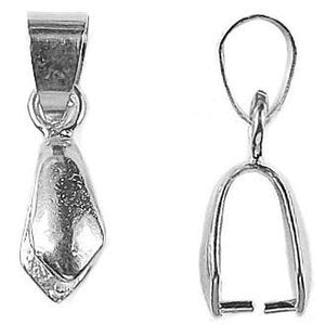 Silver Overlay Over Copper fold-over pendant bail with smooth polished finish, handcrafted in India.
