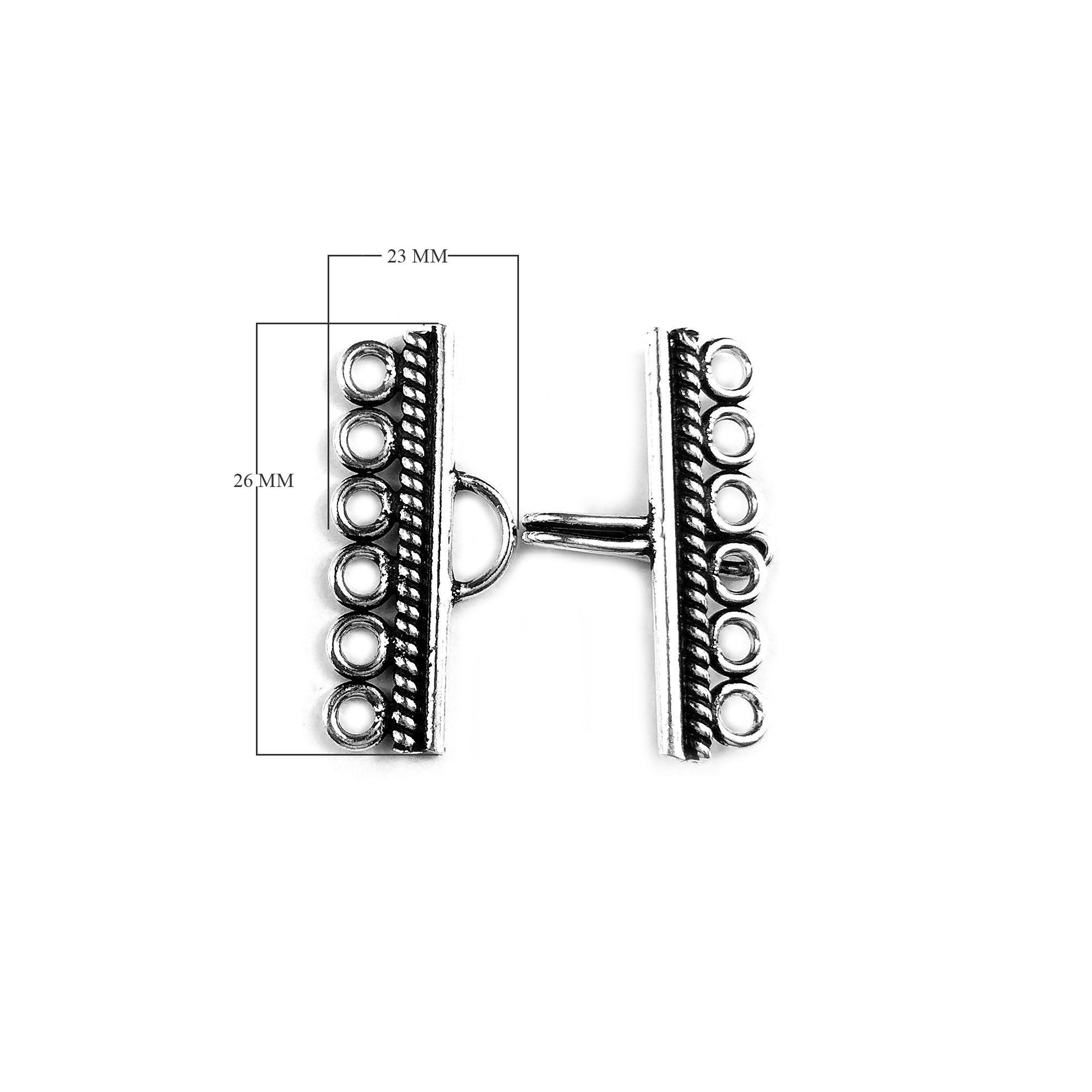 CSF-314 Silver Overlay Multi Strand Clasp With 6 Holes Beads Bali Designs Inc 