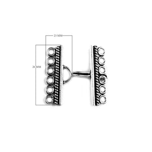 CSF-314 Silver Overlay Multi Strand Clasp With 6 Holes Beads Bali Designs Inc 