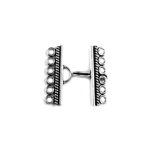 CSF-314 Silver Overlay Multi Strand Clasp With 6 Holes Beads Bali Designs Inc 