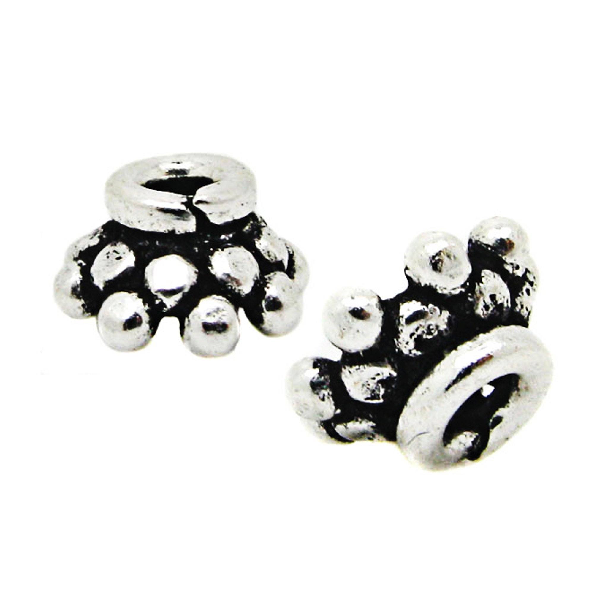 CSF-334-7X4MM Silver Overlay Bead Cap Beads Bali Designs Inc 