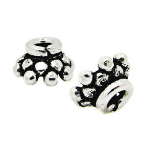 CSF-334-7X4MM Silver Overlay Bead Cap Beads Bali Designs Inc 