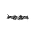 Silver Overlay Over Copper Multi Strand Clasp With 3 Hole handcrafted in India with paisley rope detailing.