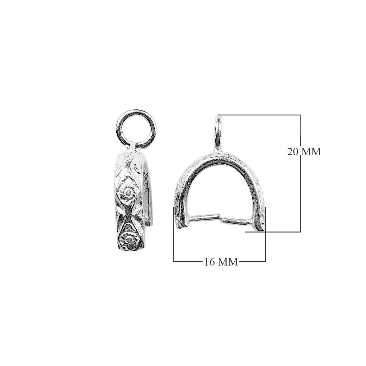 CSF-355-WO Silver Overlay Pendant Bail Without Oxide Beads Bali Designs Inc 