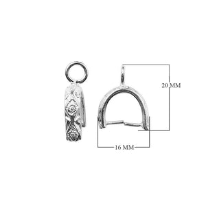 CSF-355-WO Silver Overlay Pendant Bail Without Oxide Beads Bali Designs Inc 