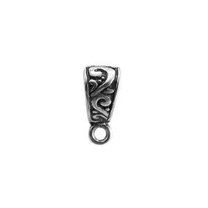 Silver Overlay Over Copper scroll engraved Pendant Bail with oxidized detailing handcrafted in India.