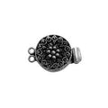 Silver Overlay Over Copper Multi Strand Clasp With 2 Hole round beaded design handcrafted in India.