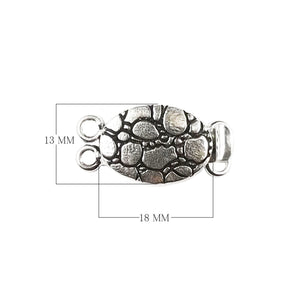 Silver Overlay Over Copper pebble texture Multi Strand Clasp With 2 Hole handcrafted in India with antique oxidized finish for wholesale jewelry supply.