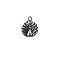 Handcrafted Silver Overlay Over Copper peacock charm pendant with oxidized finish made in India.
