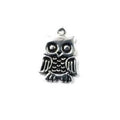 Handcrafted Silver Overlay Over Copper owl charm pendant with oxidized finish made in India.