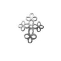 Handcrafted Silver Overlay Over Copper floral cross charm pendant with oxidized finish made in India.