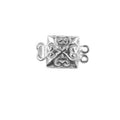 Handcrafted Silver Overlay Over Copper square multi-strand box clasp with oxidized finish made in India.