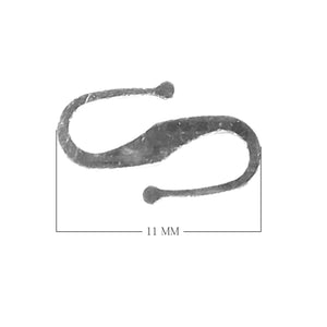 Handcrafted Silver Overlay Over Copper S Hook clasp with rounded ends and polished finish made in India.