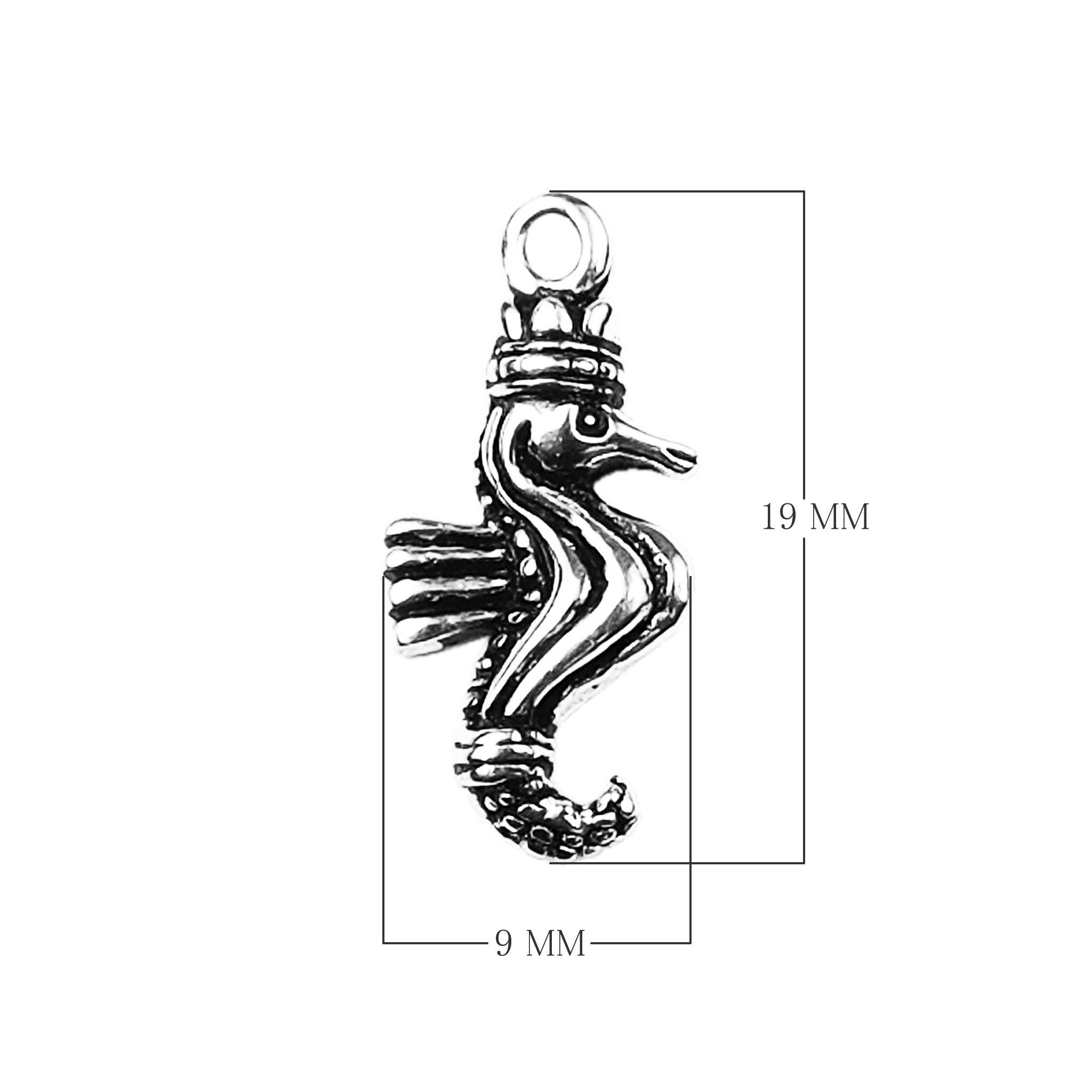 CSF-448 Silver Overlay Seahorse Charm Beads Bali Designs Inc 