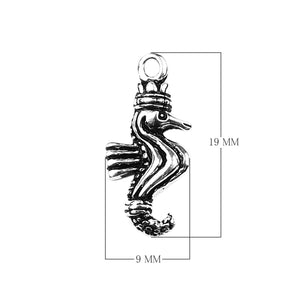 CSF-448 Silver Overlay Seahorse Charm Beads Bali Designs Inc 