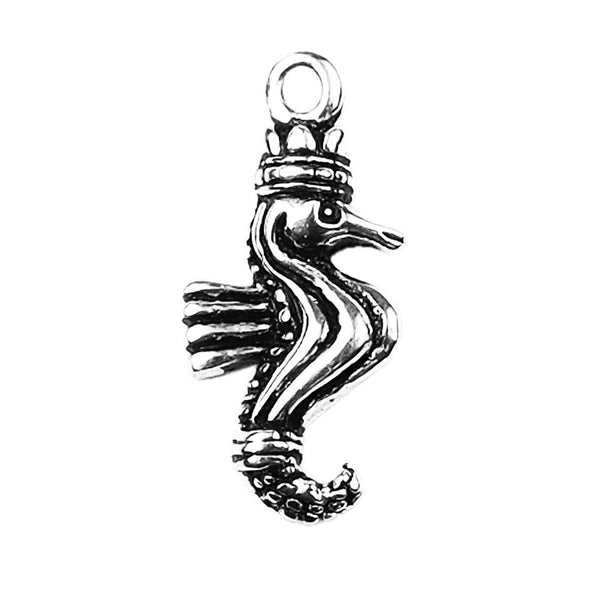 CSF-448 Silver Overlay Seahorse Charm Beads Bali Designs Inc 