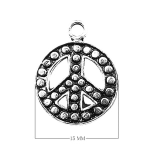 CSF-449 Silver Overlay Peace Sign Charm Beads Bali Designs Inc 