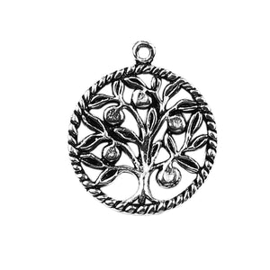 CSF-452 Silver Overlay Tree of Life Charm Beads Bali Designs Inc 