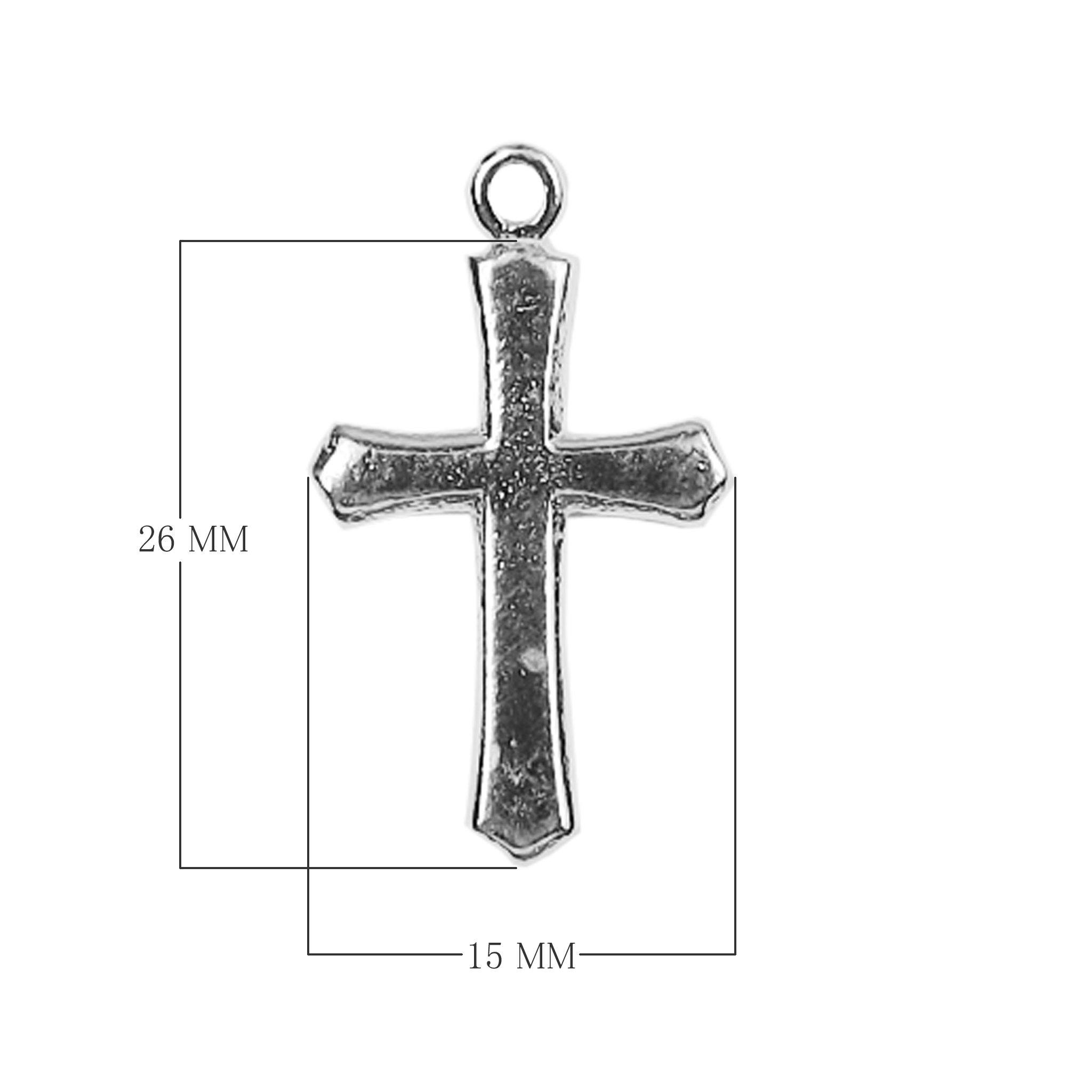 CSF-456 Silver Overlay Cross Charm Beads Bali Designs Inc 