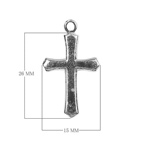 CSF-456 Silver Overlay Cross Charm Beads Bali Designs Inc 