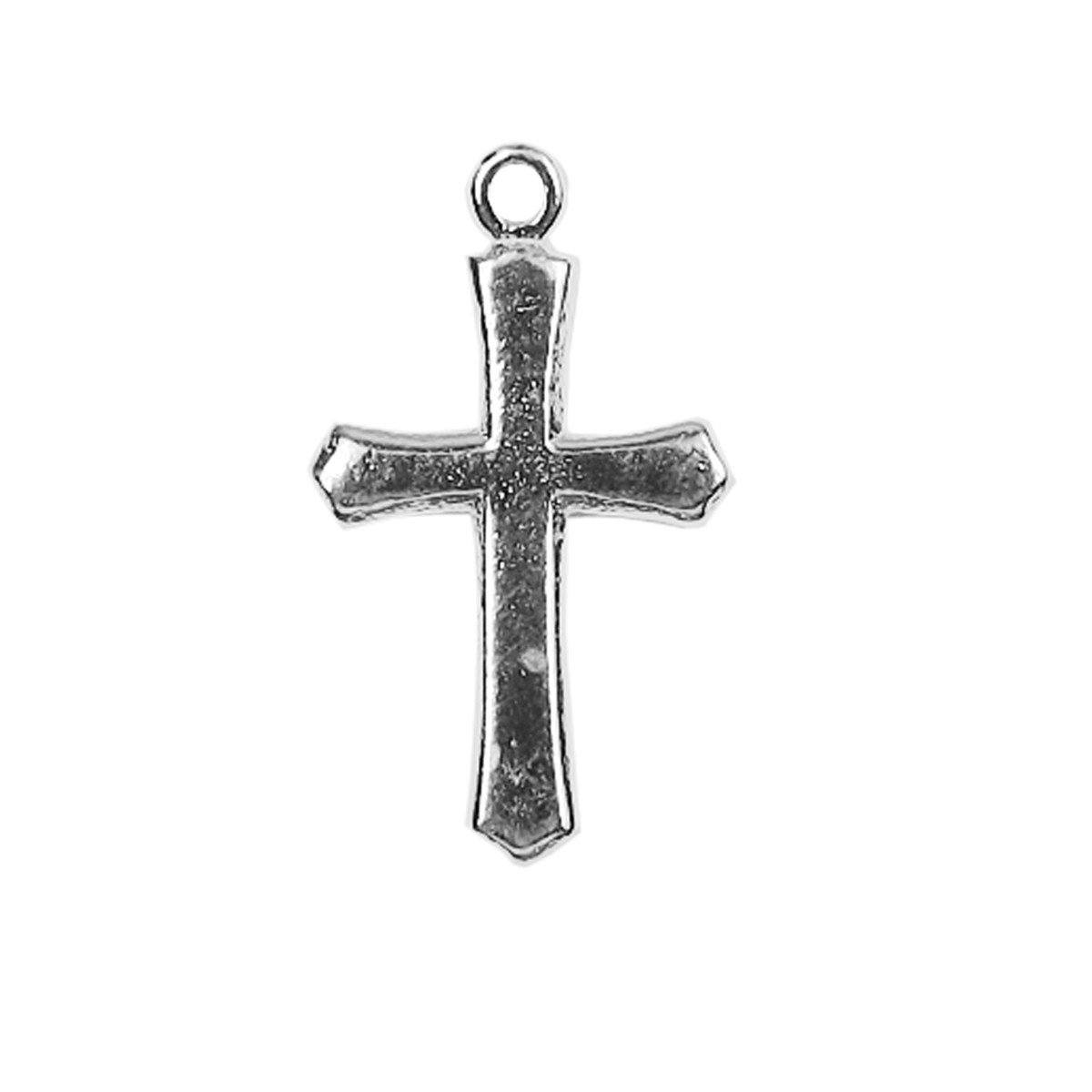 CSF-456 Silver Overlay Cross Charm Beads Bali Designs Inc 