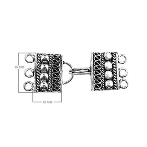 CSF-460 Silver Overlay Multi Strand Clasp With 3 Hole Beads Bali Designs Inc 