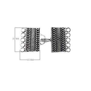 CSF-470 Silver Overlay Multi Strand Clasp With 5 Holes Beads Bali Designs Inc 