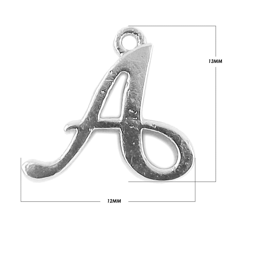 CSF-472 Silver Overlay Alphabet 'A' Charm Beads Bali Designs Inc 