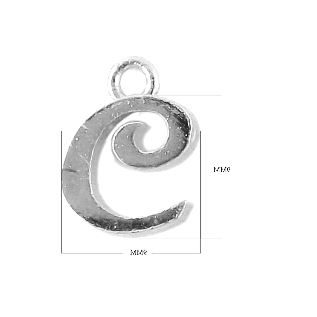 CSF-475 Silver Overlay Alphabet 'C' Charm Beads Bali Designs Inc 