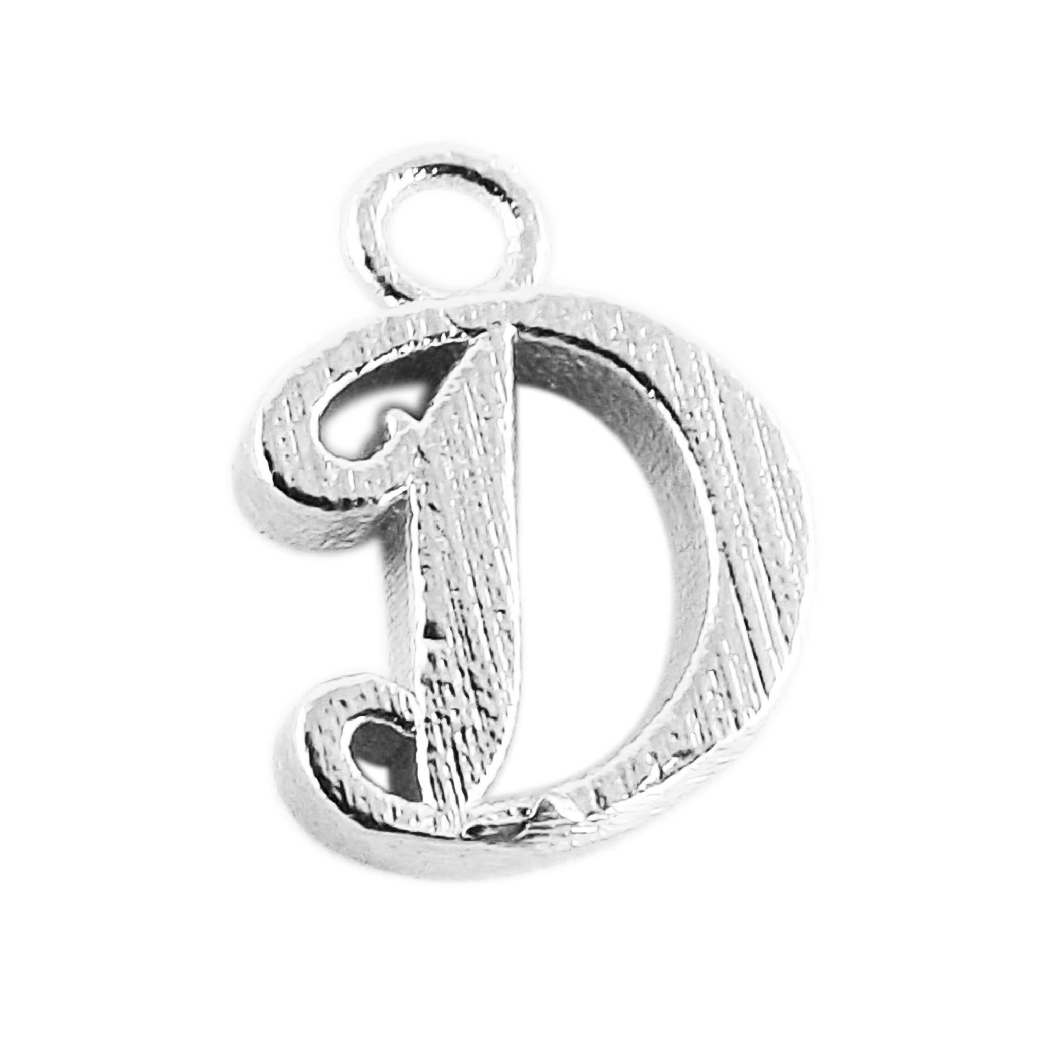 CSF-476 Silver Overlay Alphabet 'D' Charm Beads Bali Designs Inc 