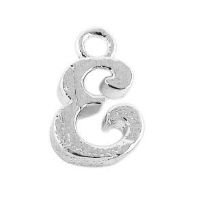 CSF-477 Silver Overlay Alphabet 'E' Charm Beads Bali Designs Inc 
