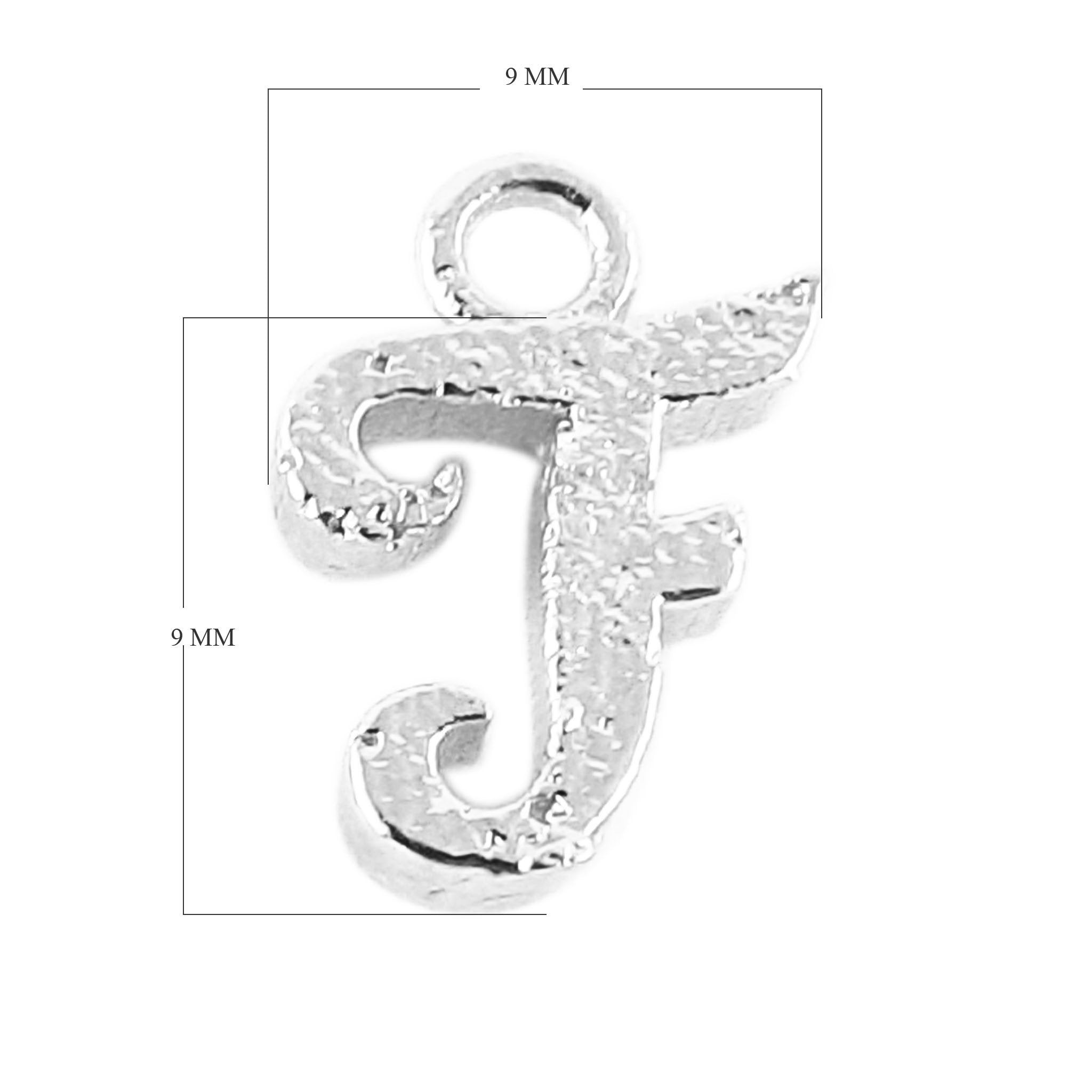 CSF-478 Silver Overlay Alphabet 'F' Charm Beads Bali Designs Inc 