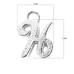 CSF-480 Silver Overlay Alphabet 'H' Charm Beads Bali Designs Inc 
