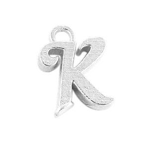 CSF-483 Silver Overlay Alphabet 'K' Charm Beads Bali Designs Inc 