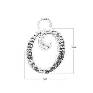 CSF-487 Silver Overlay Alphabet 'O' Charm Beads Bali Designs Inc 