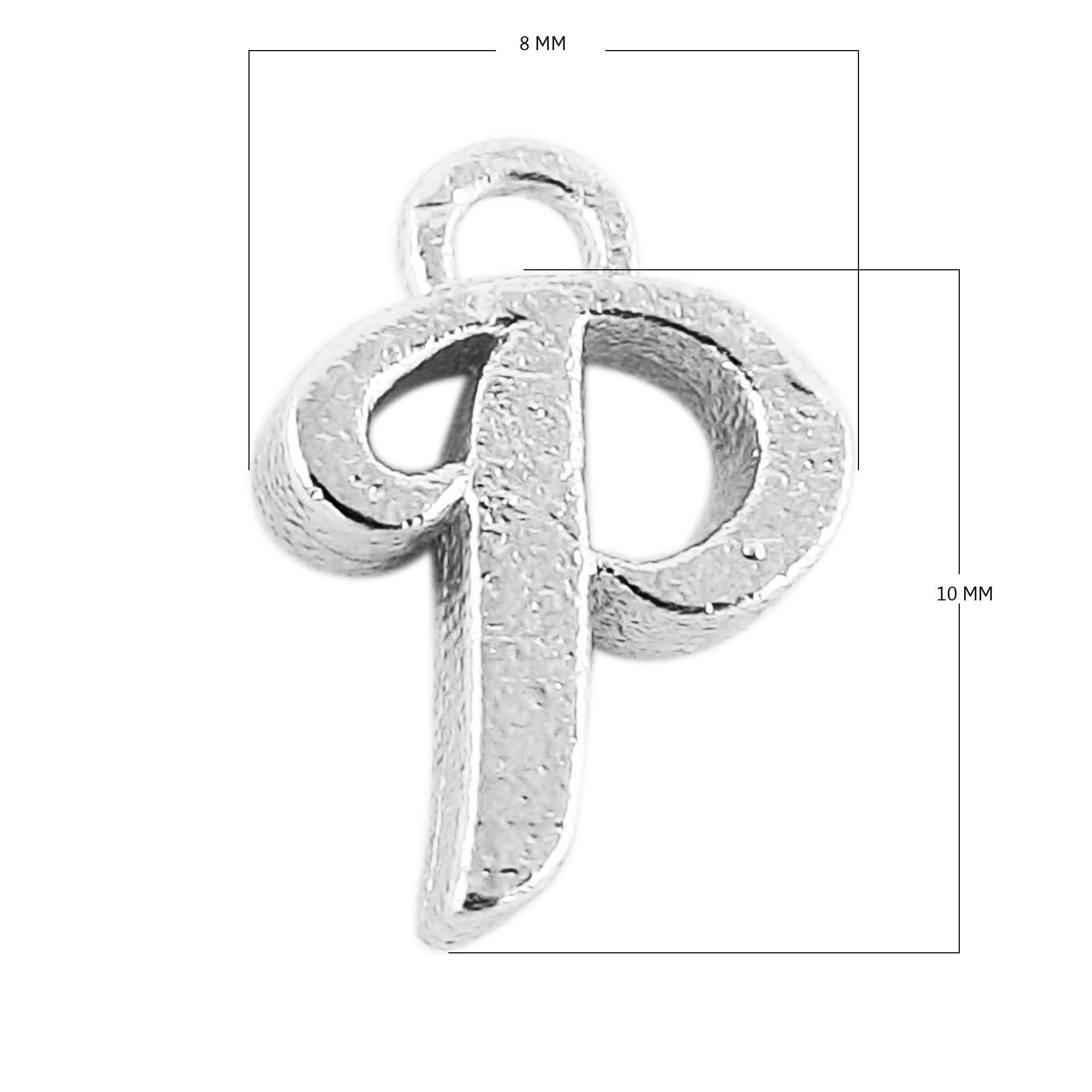 CSF-488 Silver Overlay Alphabet 'P' Charm Beads Bali Designs Inc 