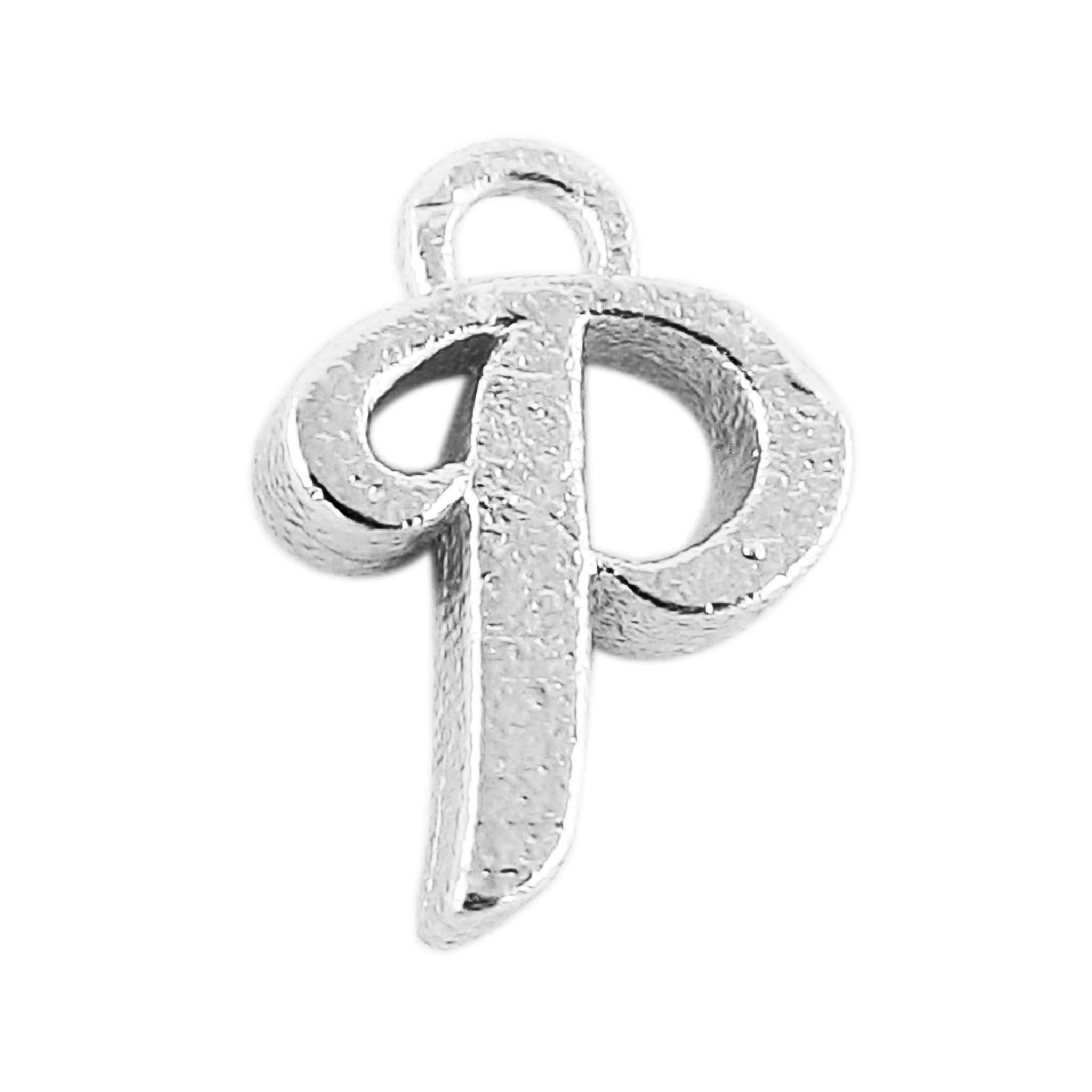 CSF-488 Silver Overlay Alphabet 'P' Charm Beads Bali Designs Inc 