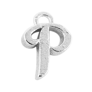 CSF-488 Silver Overlay Alphabet 'P' Charm Beads Bali Designs Inc 